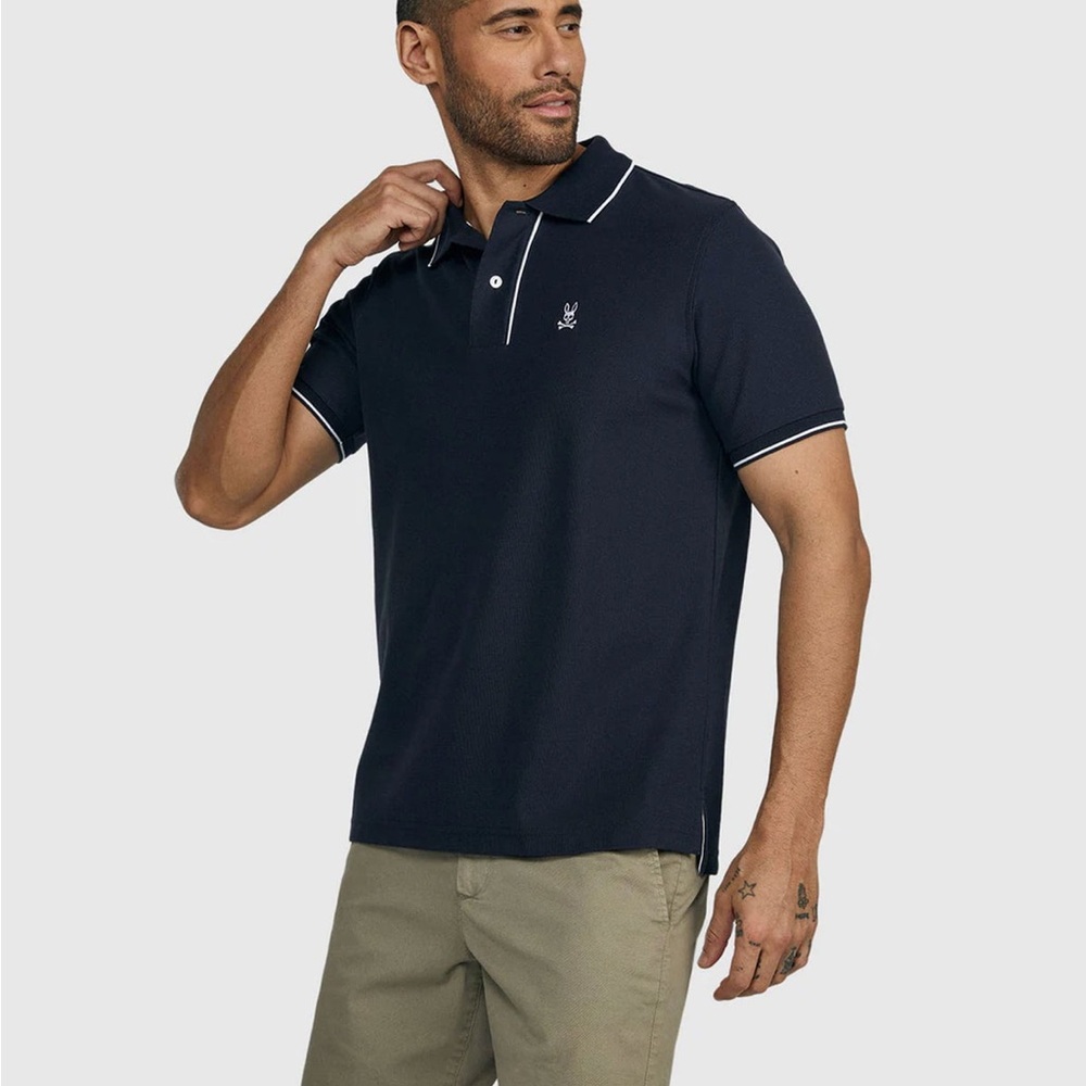 Psycho Bunny Navy Polo with White Trim